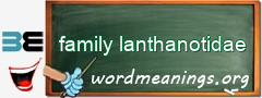 WordMeaning blackboard for family lanthanotidae